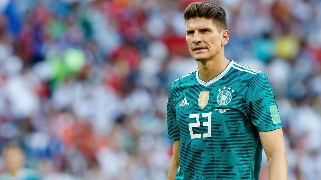 KAZAN, RUSSIA - JUNE 27: Mario Gomez of Germany looks on during the 2018 FIFA World Cup Russia group F match between Korea Republic and Germany at Kazan Arena on June 27, 2018 in Kazan, Russia.