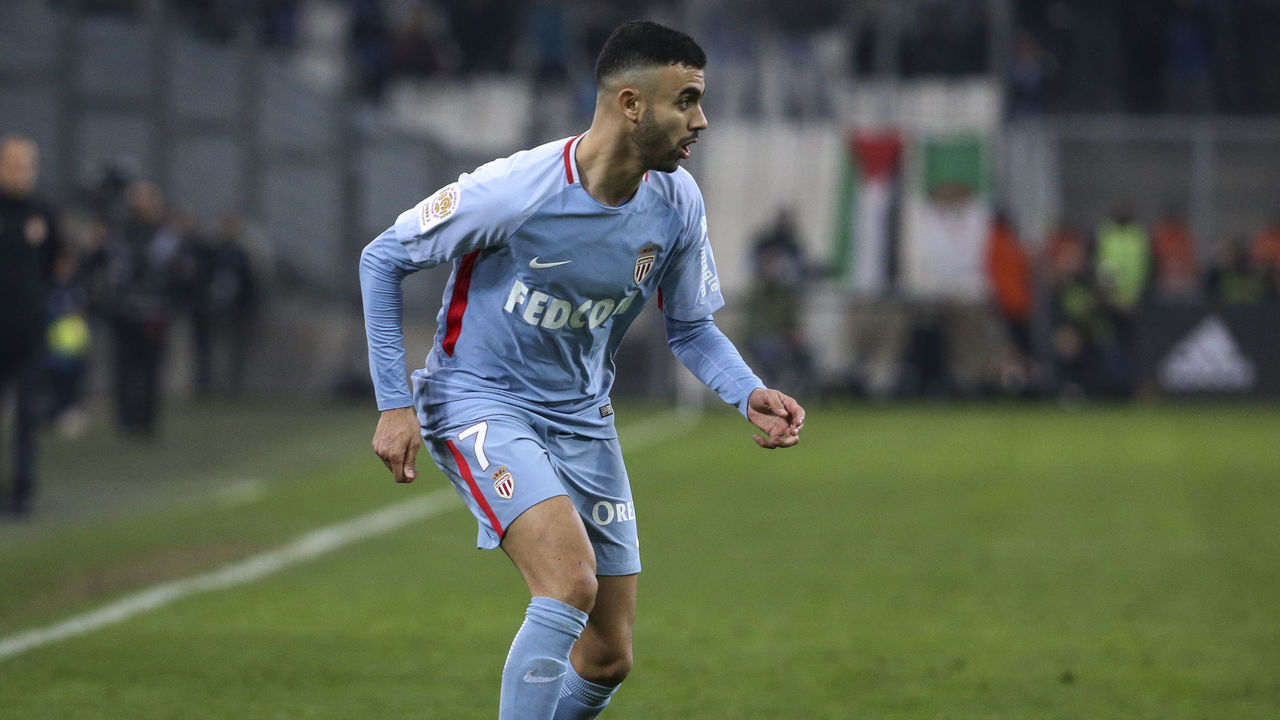 MARSEILLE, FRANCE - JANUARY 28: Rachid Ghezzal of Monaco during the French Ligue 1 match between Olympique de Marseille (OM) and AS Monaco at Stade Velodrome on January 28, 2018 in Marseille, France.