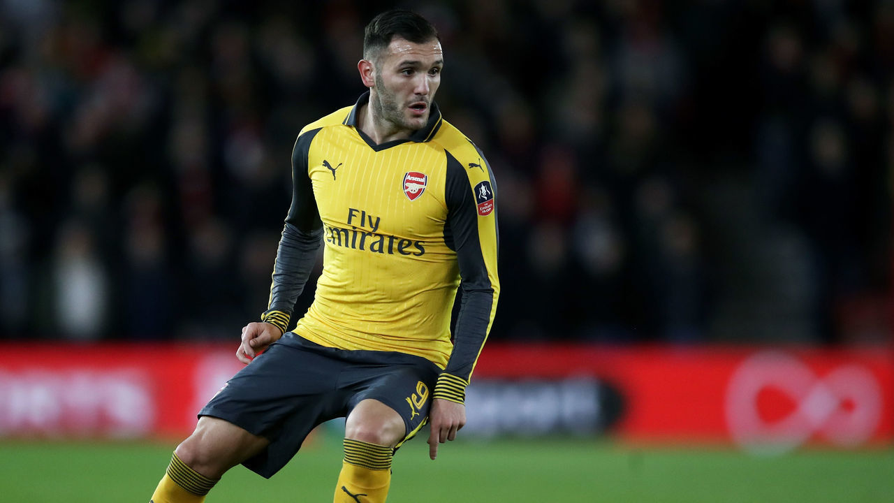 SOUTHAMPTON, ENGLAND - JANUARY 28: Lucas Perez of Arsenal in action during the Emirates FA Cup Fourth Round match between Southampton and Arsenal at St Mary's Stadium on January 28, 2017 in Southampton, England.