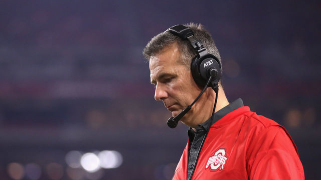 GLENDALE, AZ - DECEMBER 31: Head coach Urban Meyer of the Ohio State Buckeyes watches the action during the second half of the 2016 PlayStation Fiesta Bowl against the Clemson Tigers at University of Phoenix Stadium on December 31, 2016 in Glendale, Arizona.