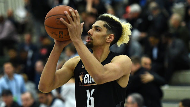 CHICAGO, IL - MAY 17: Brian Bowen #16 participates in drills during Day One of the NBA Draft Combine at Quest MultiSport Complex on May 17, 2018 in Chicago, Illinois.