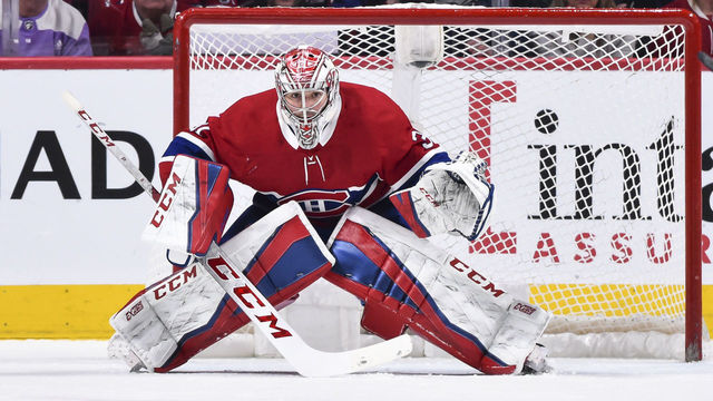MONTREAL, QC - APRIL 03: Goaltender Carey Price #31 of the Montreal Canadiens protects his net against the Winnipeg Jets during the NHL game at the Bell Centre on April 3, 2018 in Montreal, Quebec, Canada. The Winnipeg Jets defeated the Montreal Canadiens 5-4 in overtime.