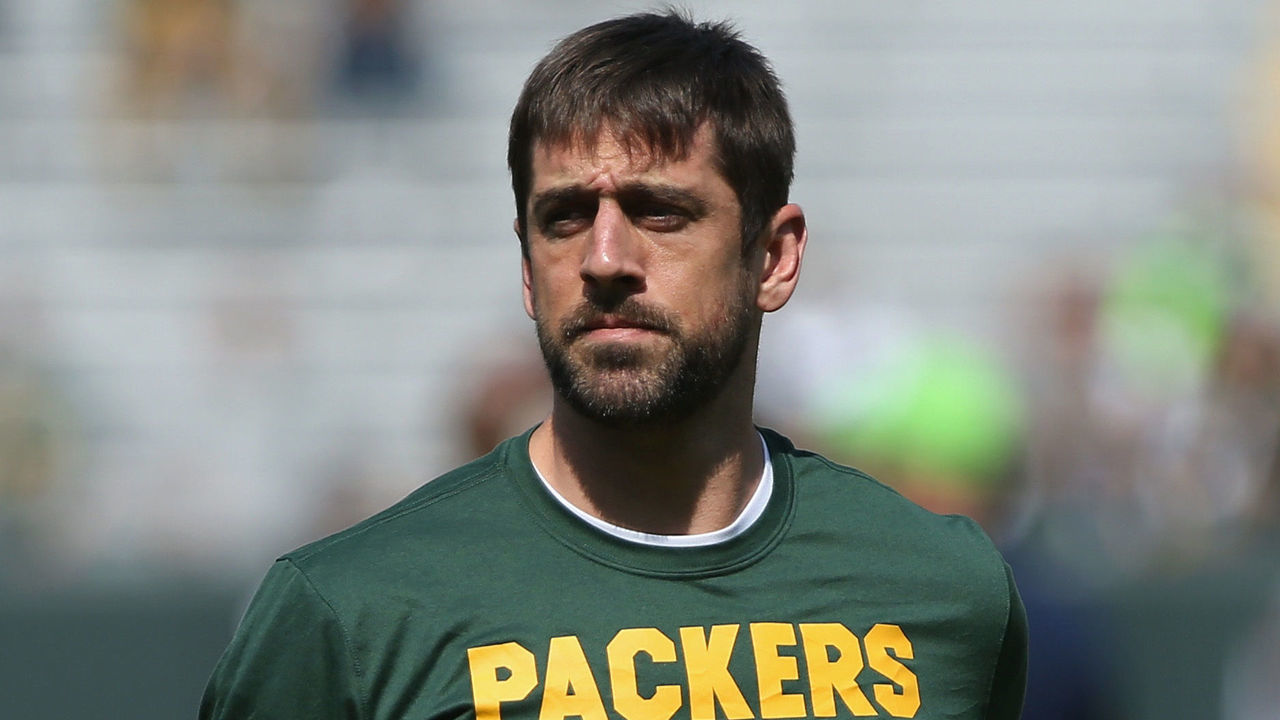 GREEN BAY, WI - SEPTEMBER 10: Aaron Rodgers #12 of the Green Bay Packers warms up before the game against the Seattle Seahawks at Lambeau Field on September 10, 2017 in Green Bay, Wisconsin.