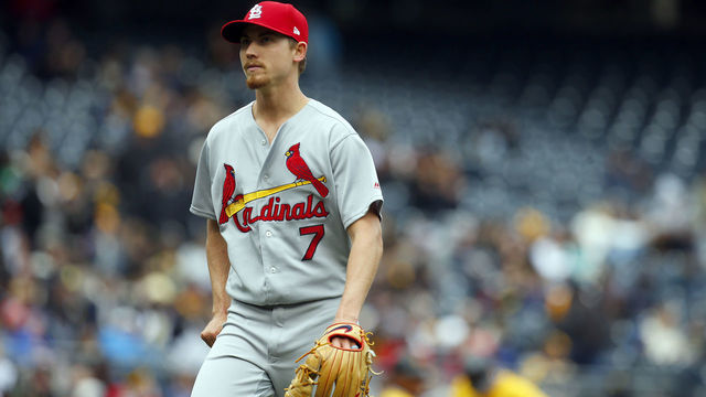 PITTSBURGH, PA - APRIL 29: Luke Weaver #7 of the St. Louis Cardinals leaves the game in the sixth inning against the Pittsburgh Pirates at PNC Park on April 29, 2018 in Pittsburgh, Pennsylvania.