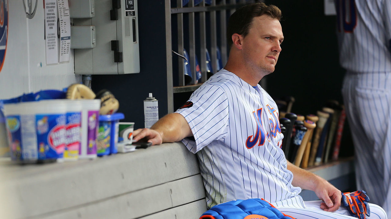 NEW YORK, NY - JUNE 06: Jay Bruce #19 of the New York Mets reacts after grounding out during the seventh inning of a game against the Baltimore Orioles at Citi Field on June 6, 2018 in the Flushing neighborhood of the Queens borough of New York City. The Orioles defeated the Mets 1-0.