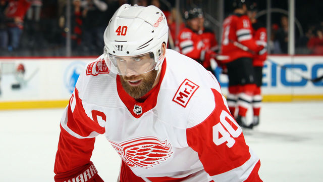 NEWARK, NJ - DECEMBER 27: Detroit Red Wings left wing Henrik Zetterberg #40 leaves the ice following an empty net goal by New Jersey Devils defenseman Sami Vatanen #45 at the Prudential Center on December 27, 2017 in Newark, New Jersey. The Devils defeated the Red WIngs 3-1.
