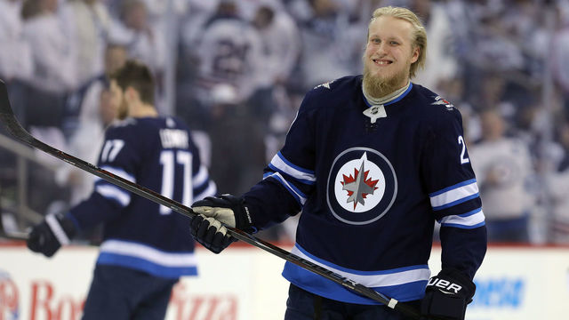 WINNIPEG, MANITOBA - APRIL 11: Patrik Laine #29 of the Winnipeg Jets warms up prior to Game One of the Western Conference First Round during the 2018 NHL Stanley Cup Playoffs against the Minnesota Wild on April 11, 2018 at Bell MTS Place in Winnipeg, Manitoba, Canada.