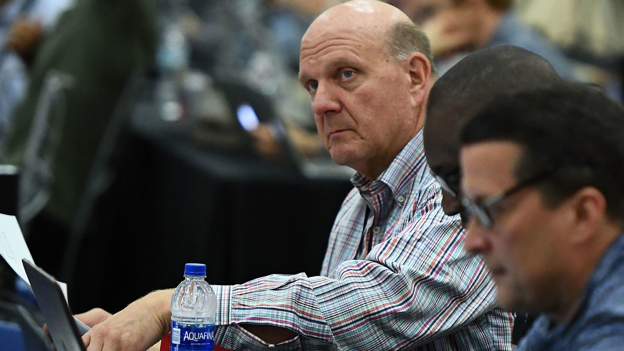 CHICAGO, IL - MAY 17: Steve Ballmer owner of the Los Angeles Clippers attends Day One of the NBA Draft Combine at Quest MultiSport Complex on May 17, 2018 in Chicago, Illinois.
