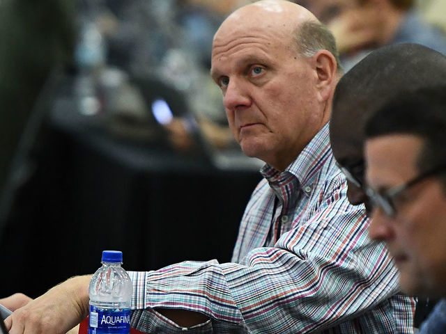 CHICAGO, IL - MAY 17: Steve Ballmer owner of the Los Angeles Clippers attends Day One of the NBA Draft Combine at Quest MultiSport Complex on May 17, 2018 in Chicago, Illinois.