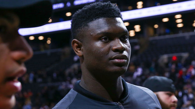 BROOKLYN, NY - APRIL 08: Jordan Brand Classic Home Team forward Zion Williamson (12) during the second half of the Jordan Brand Classic on April 8, 2018, at the Barclays Center in Brooklyn, NY.