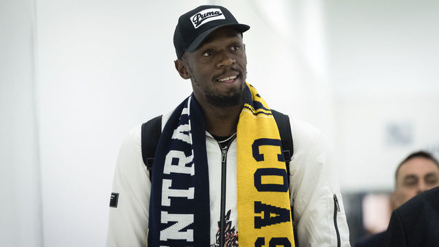 SYDNEY, NEW SOUTH WALES - AUGUST 18: Usain Bolt Arrives at the Sydney International Airport terminal on August 18, 2018 in Sydney, Australia. The eight-time Olympic gold medalist is in Sydney for an A-League football trial with the Central Coast Mariners.