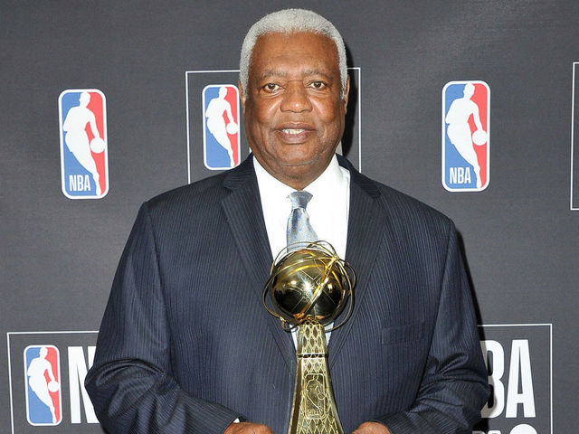 SANTA MONICA, CA - JUNE 25: Oscar Robertson, winner of the 2017-2018 Lifetime Achievement Award, poses in the backstage photo room during the 2018 NBA Awards Show at Barker Hangar on June 25, 2018 in Santa Monica, California.