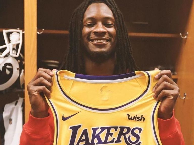 LeBron James gifts Todd Gurley, Jared Goff Lakers jerseys