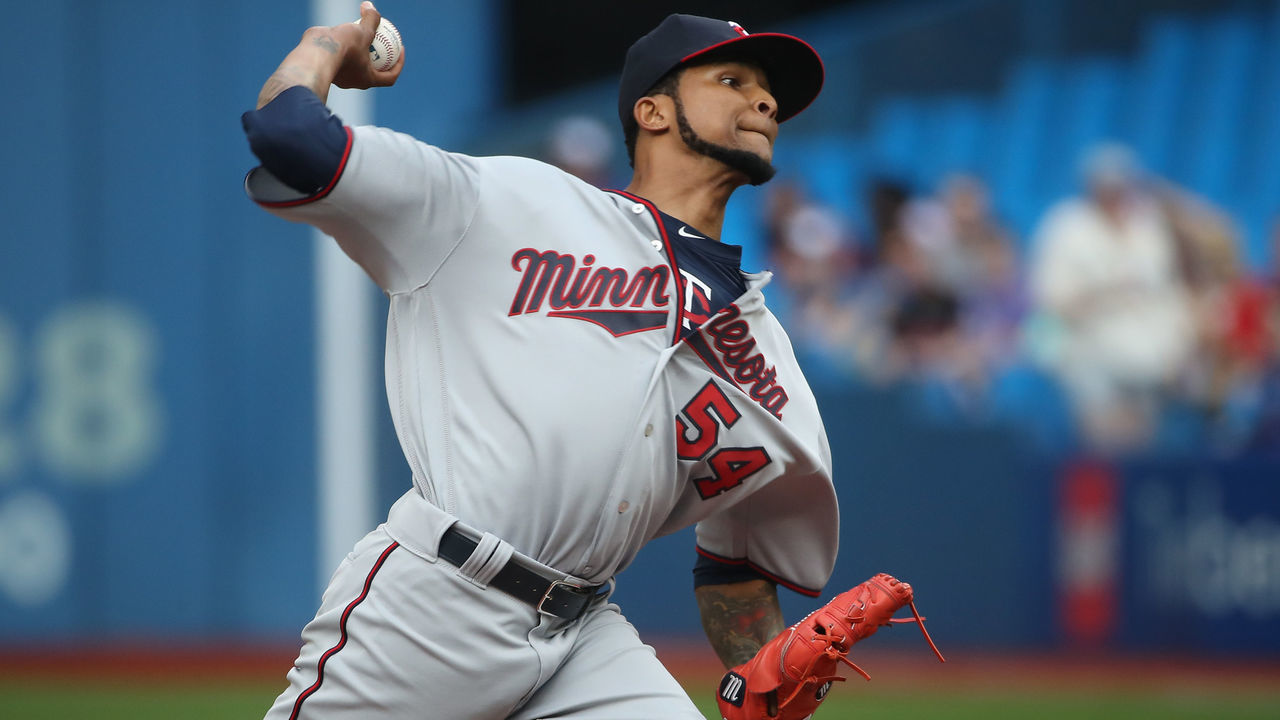 TORONTO, ON - JULY 25: Ervin Santana #54 of the Minnesota Twins delivers a pitch in the first inning during MLB game action against the Toronto Blue Jays at Rogers Centre on July 25, 2018 in Toronto, Canada.