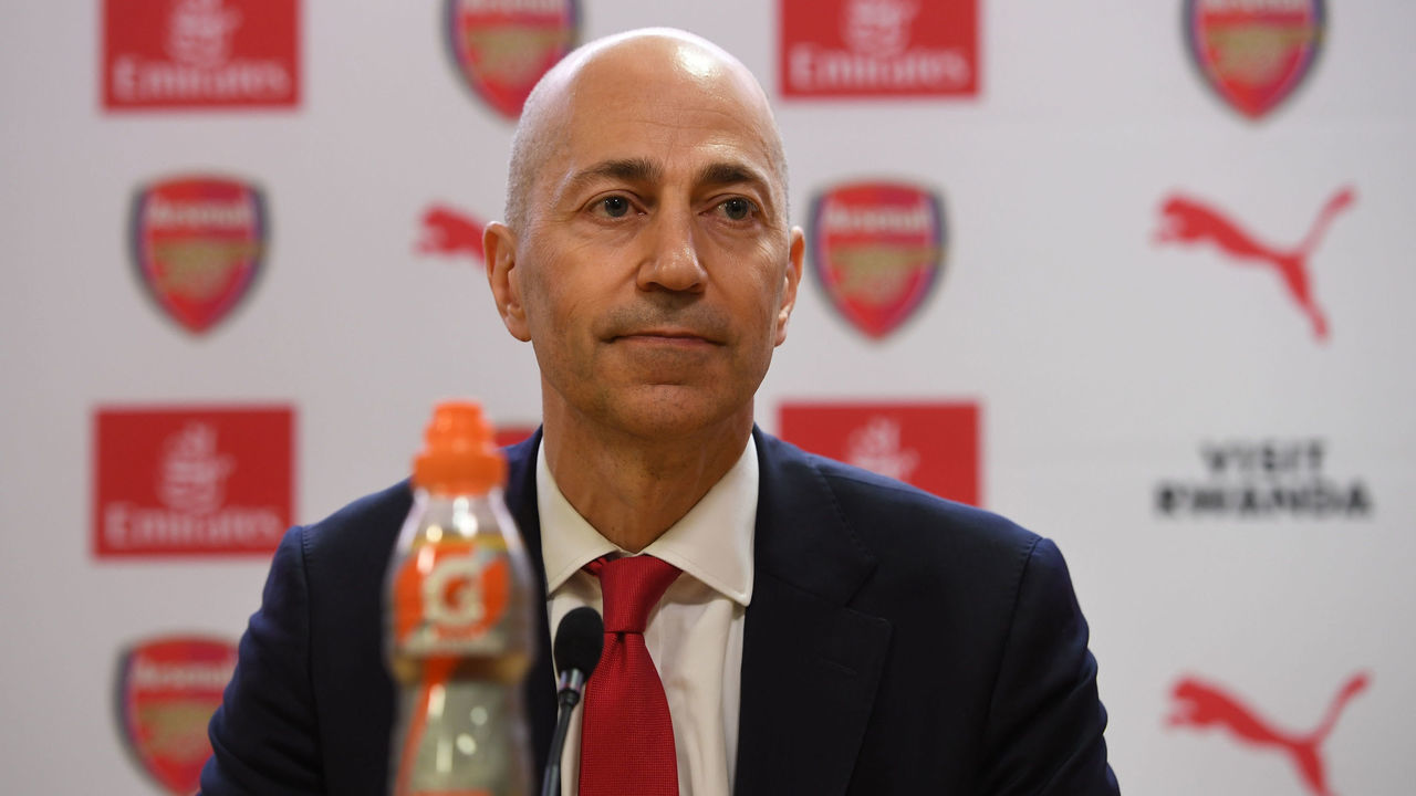 LONDON, ENGLAND - MAY 23: Arsenal CEO Ivan Gazidis during the press conference at Emirates Stadium on May 23, 2018 in London, England.