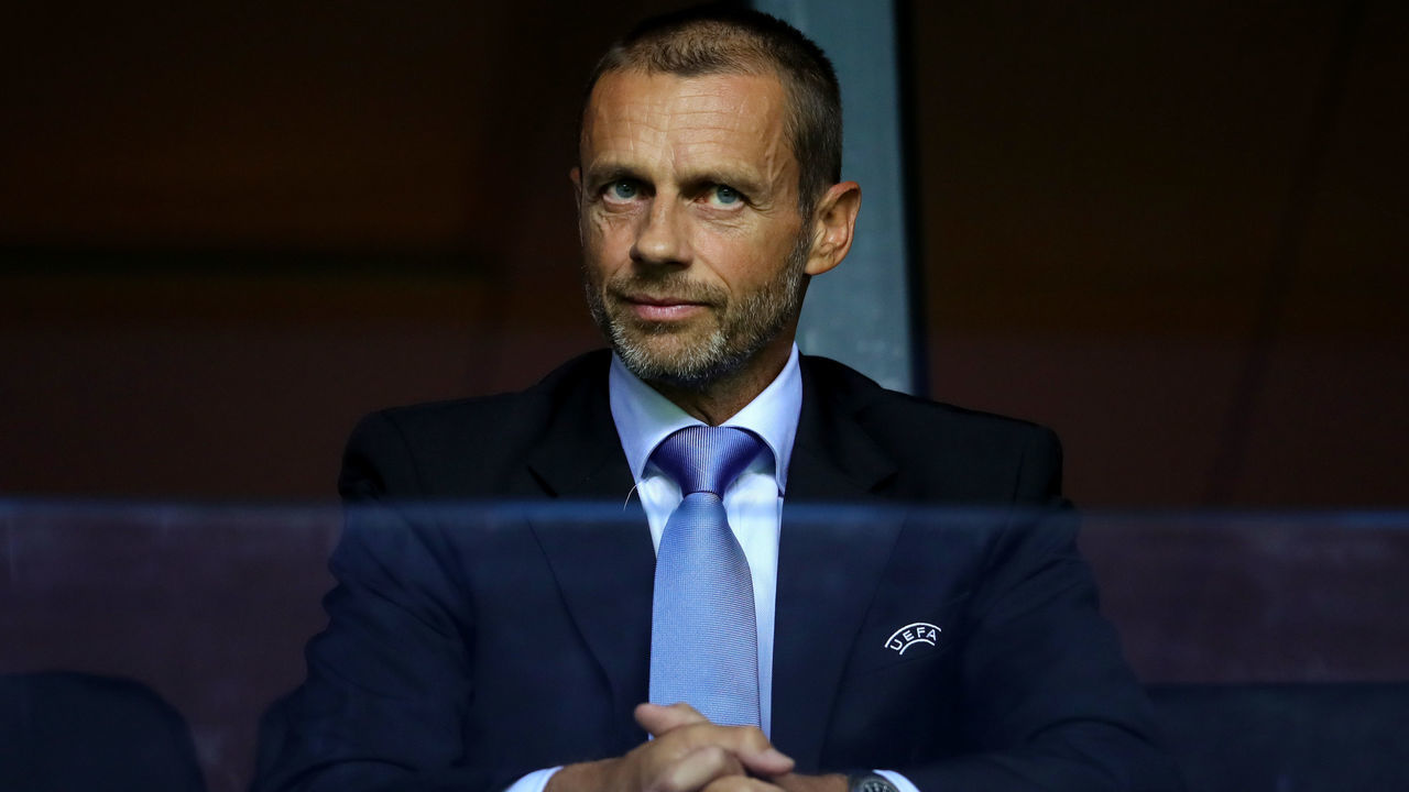 TALLINN, ESTONIA - AUGUST 15: UEFA President, Aleksander Ceferin looks on during the UEFA Super Cup between Real Madrid and Atletico Madrid at Lillekula Stadium on August 15, 2018 in Tallinn, Estonia.