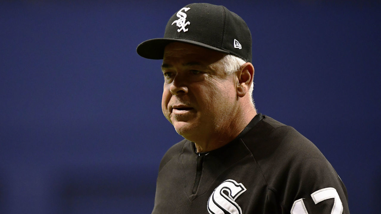 ST PETERSBURG, FL - AUGUST 4: Rick Renteria #17 of the Chicago White Sox looks on after arguing an out during the fifth inning against the Tampa Bay Rays on August 4, 2018 at Tropicana Field in St Petersburg, Florida.