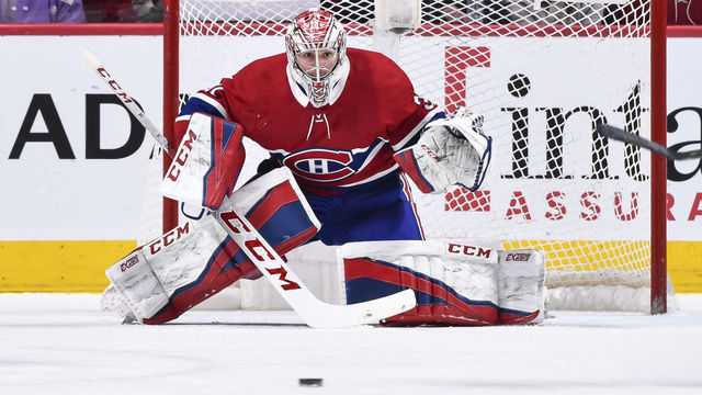 MONTREAL, QC - APRIL 03: Goaltender Carey Price #31 of the Montreal Canadiens protects his net against the Winnipeg Jets during the NHL game at the Bell Centre on April 3, 2018 in Montreal, Quebec, Canada. The Winnipeg Jets defeated the Montreal Canadiens 5-4 in overtime.