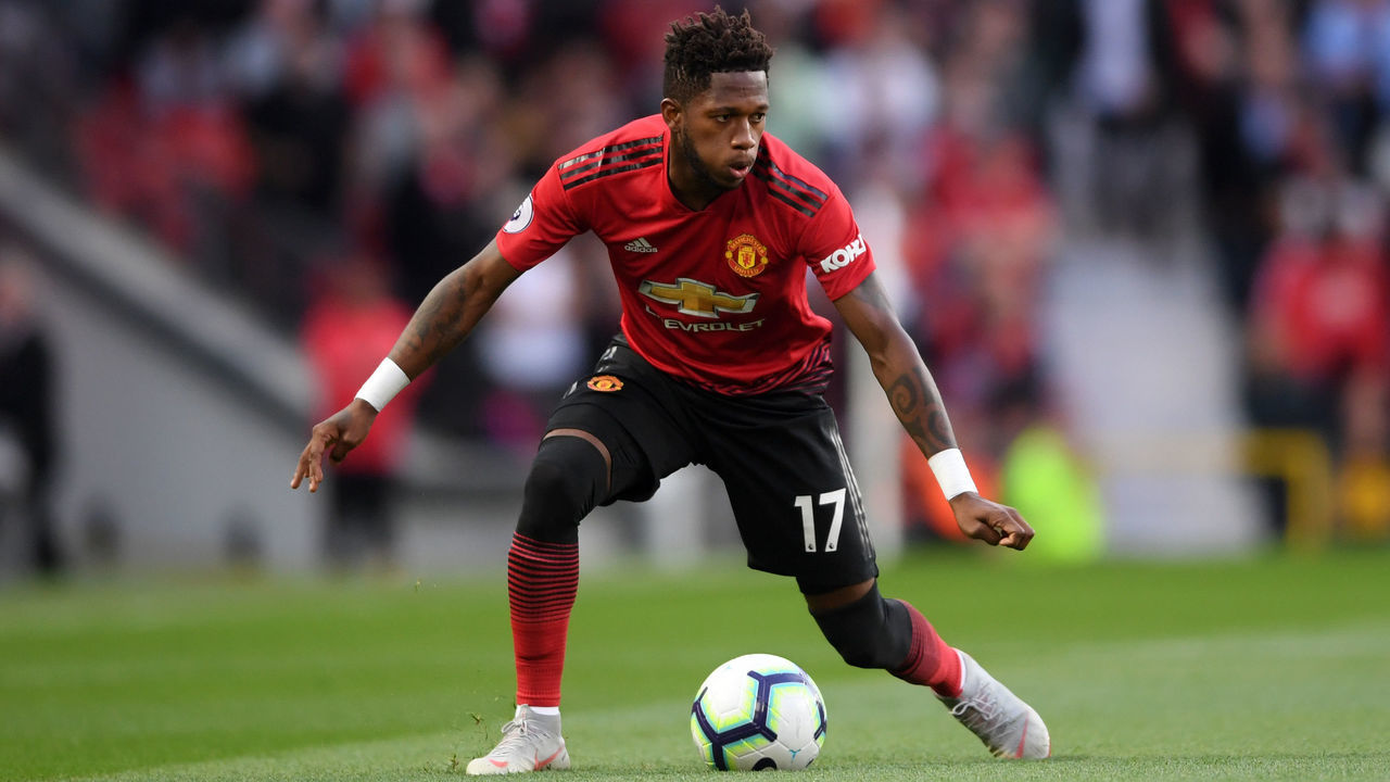 MANCHESTER, ENGLAND - AUGUST 10: Fred of Manchester United in action during the Premier League match between Manchester United and Leicester City at Old Trafford on August 10, 2018 in Manchester, United Kingdom.