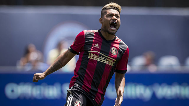 BRONX, NY - JUNE 09: Josef Martinez #7 of Atlanta United reacts to a missed shot on goal during the match between New York City FC and Atlanta United FC at Yankee Stadium on June 09, 2018 in the Bronx borough of New York. The match ended in a tie score of 1 to 1.