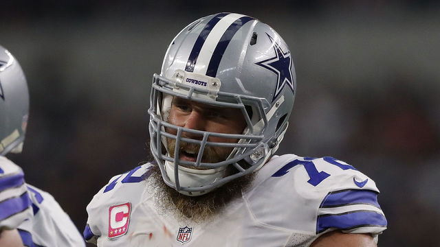 ARLINGTON, TX - OCTOBER 09: Travis Frederick #72 of the Dallas Cowboys at AT&T Stadium on October 9, 2016 in Arlington, Texas.
