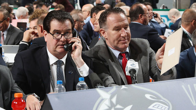 DALLAS, TX - JUNE 23: Jim Benning attends the 2018 NHL Draft at American Airlines Center on June 23, 2018 in Dallas, Texas.