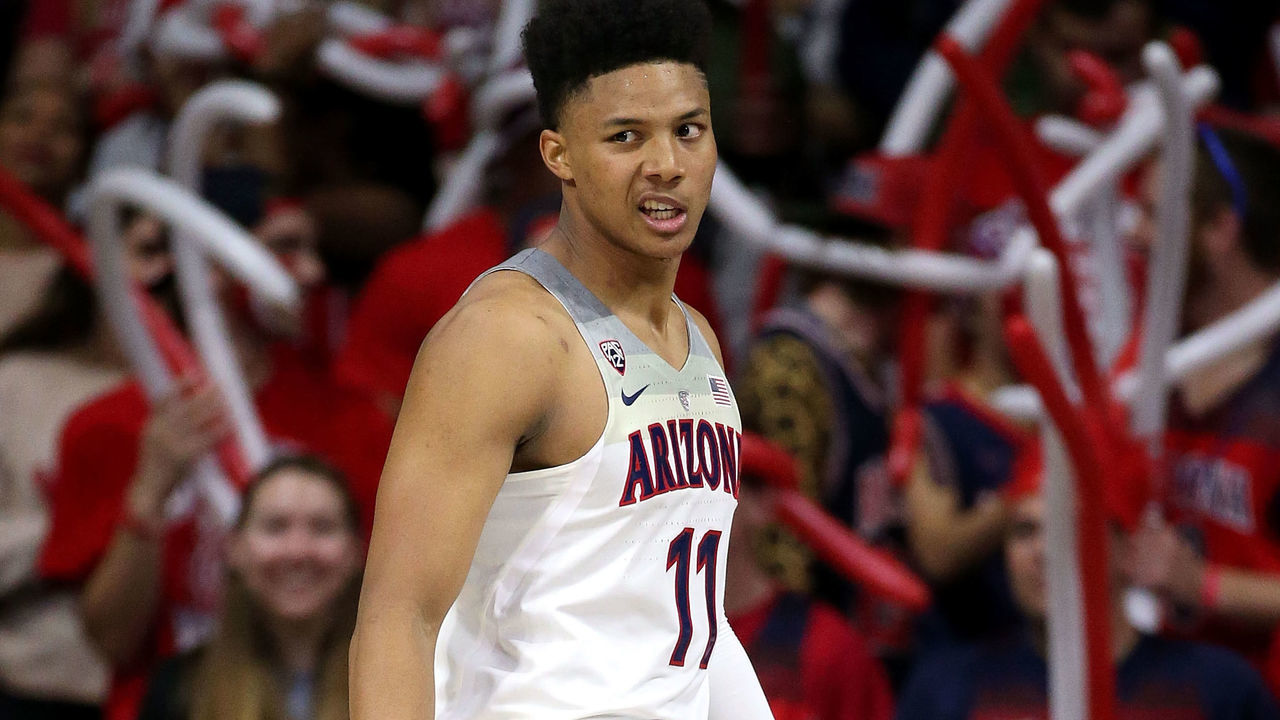 TUCSON, AZ - NOVEMBER 16: Ira Lee #11 of the Arizona Wildcats reacts after a foul call during the second half of the college basketball game against the Cal State Bakersfield Roadrunners at McKale Center on November 16, 2017 in Tucson, Arizona.