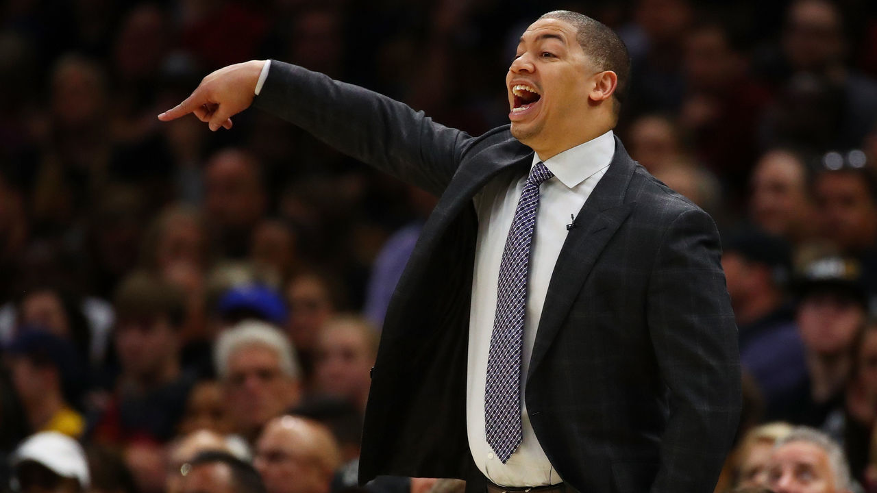 CLEVELAND, OH - JUNE 06: Head coach Tyronn Lue of the Cleveland Cavaliers reacts during Game Three of the 2018 NBA Finals against the Golden State Warriors at Quicken Loans Arena on June 6, 2018 in Cleveland, Ohio.