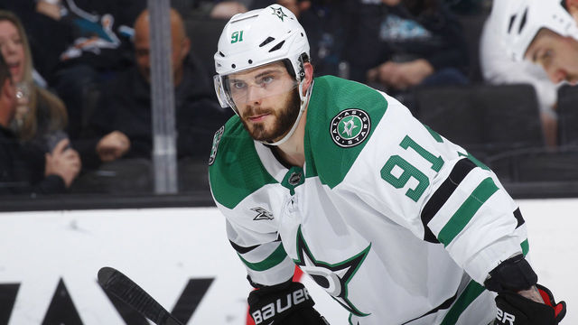 SAN JOSE, CA - APRIL 03: Tyler Seguin #91 of the Dallas Stars looks on during the game against the San Jose Sharks at SAP Center on April 3, 2018 in San Jose, California. *** Local Caption *** Tyler Seguin