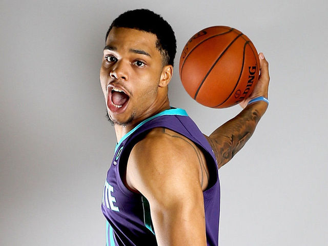 TARRYTOWN, NY - AUGUST 12: Miles Bridges of the Charlotte Hornets poses for a portrait during the 2018 NBA Rookie Photo Shoot at MSG Training Center on August 12, 2018 in Tarrytown, New York.