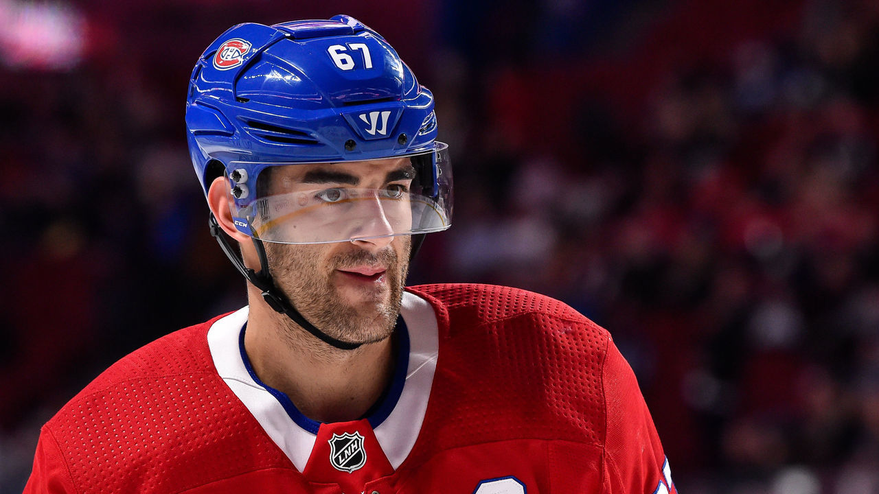 MONTREAL, QC - NOVEMBER 18: Max Pacioretty #67 of the Montreal Canadiens looks on during the warm-up prior to the NHL game against the Toronto Maple Leafs at the Bell Centre on November 18, 2017 in Montreal, Quebec, Canada. The Toronto Maple Leafs defeated the Montreal Canadiens 6-0.