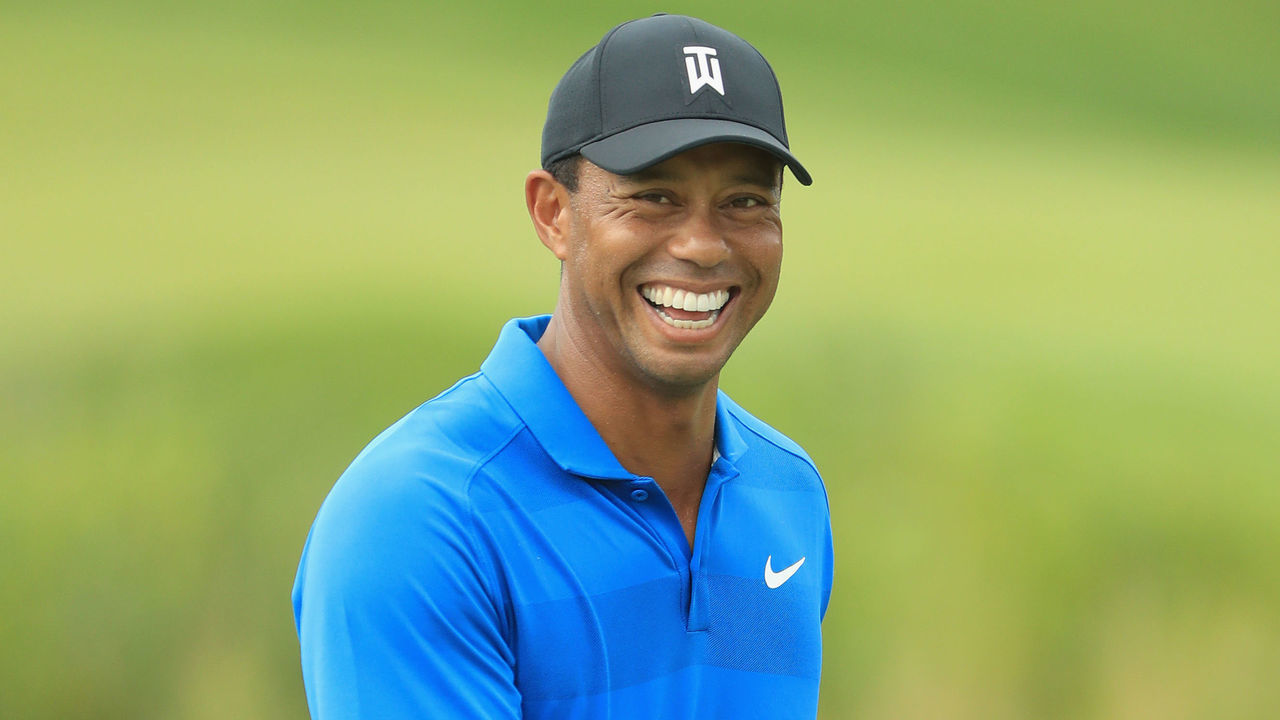 NORTON, MA - AUGUST 30: Tiger Woods of the United States in action during the Pro Am event prior to the start of the Dell Technologies Championship at TPC Boston on August 30, 2018 in Norton, Massachusetts.