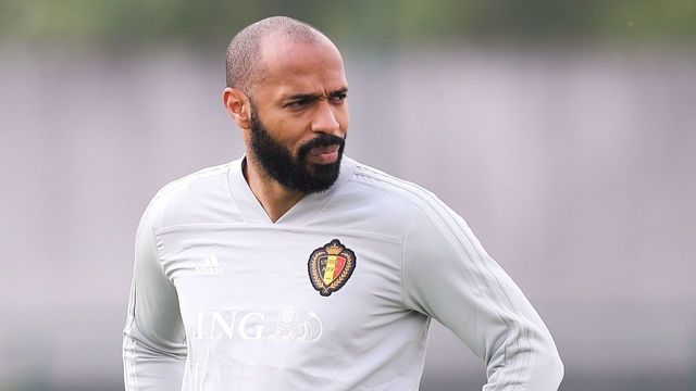 Belgian national football team Red Devils' assistant coach Thierry Henry looks on during a training session on May 23, 2018, in Tubize. - At the start of the week, head coach announced the 23 players selected for the upcoming FIFA World Cup 2018 in Russia.