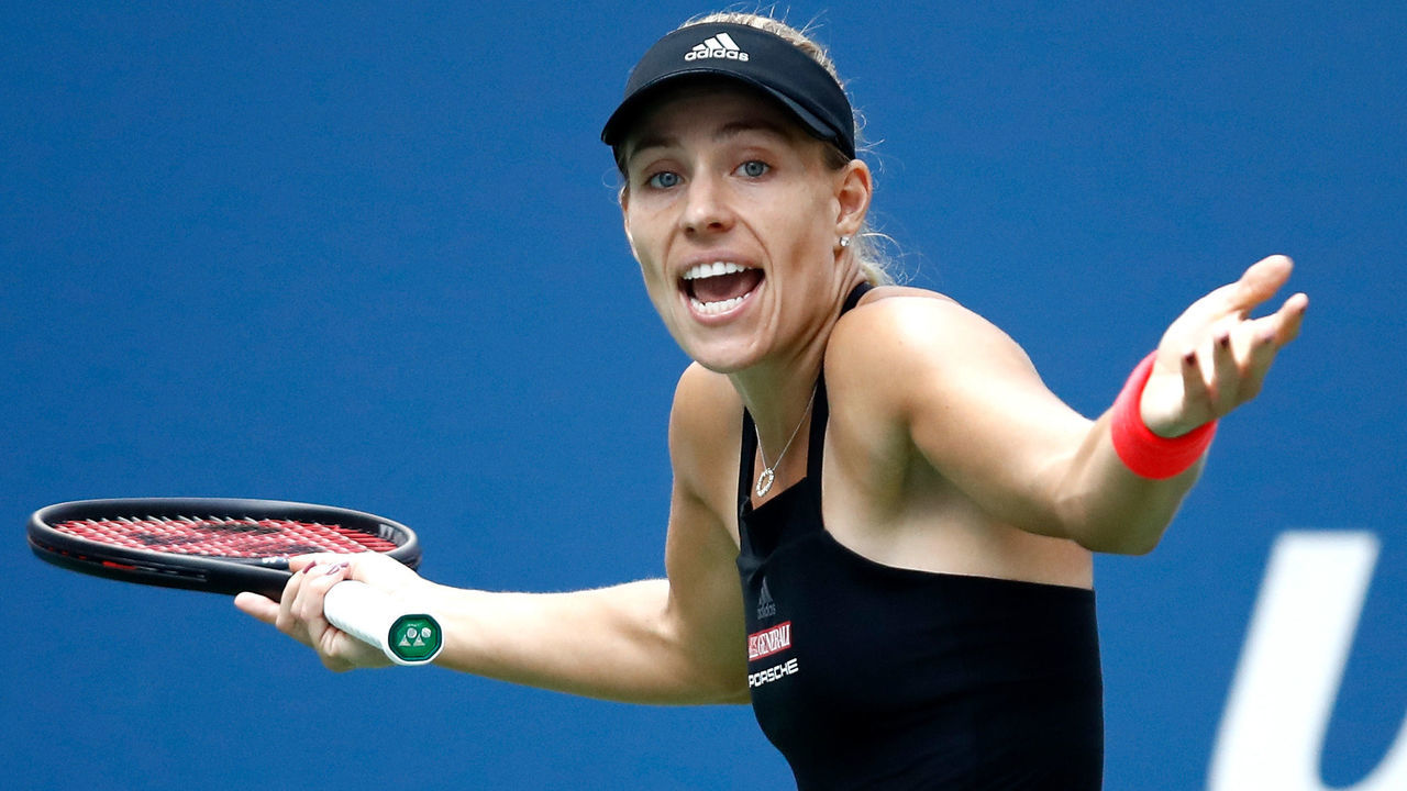 NEW YORK, NY - SEPTEMBER 01: Angelique Kerber of Germany reacts during her women's singles third round match against Dominika Cibulkova of Slovakia on Day Six of the 2018 US Open at the USTA Billie Jean King National Tennis Center on September 1, 2018 in the Flushing neighborhood of the Queens borough of New York City.
