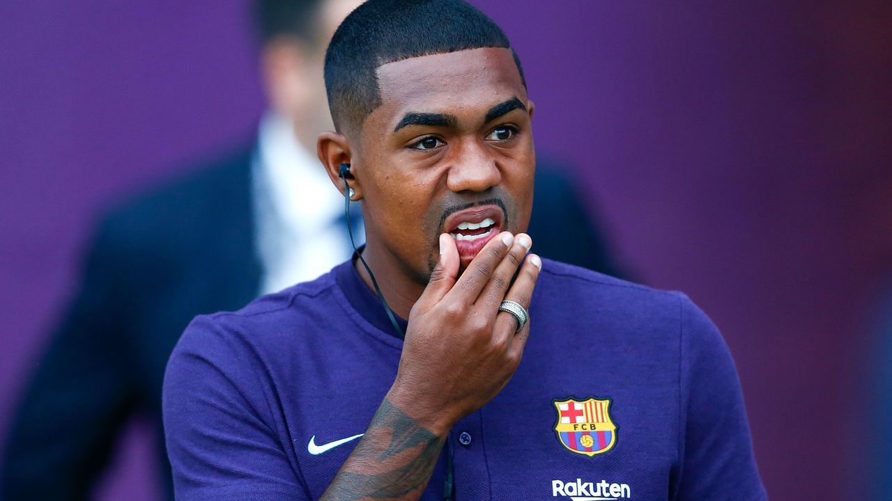 Barcelona's Brazilian forward Malcom gestures before the Spanish league football match between Real Valladolid and FC Barcelona at the Jose Zorrilla Stadium in Valladolid on August 25, 2018.