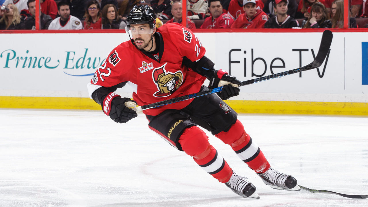 OTTAWA, ON - APRIL 21: Chris Kelly #22 of the Ottawa Senators skates against the Boston Bruins in Game Five of the Eastern Conference First Round during the 2017 NHL Stanley Cup Playoffs at Canadian Tire Centre on April 21, 2017 in Ottawa, Ontario, Canada. *** Local Caption ***