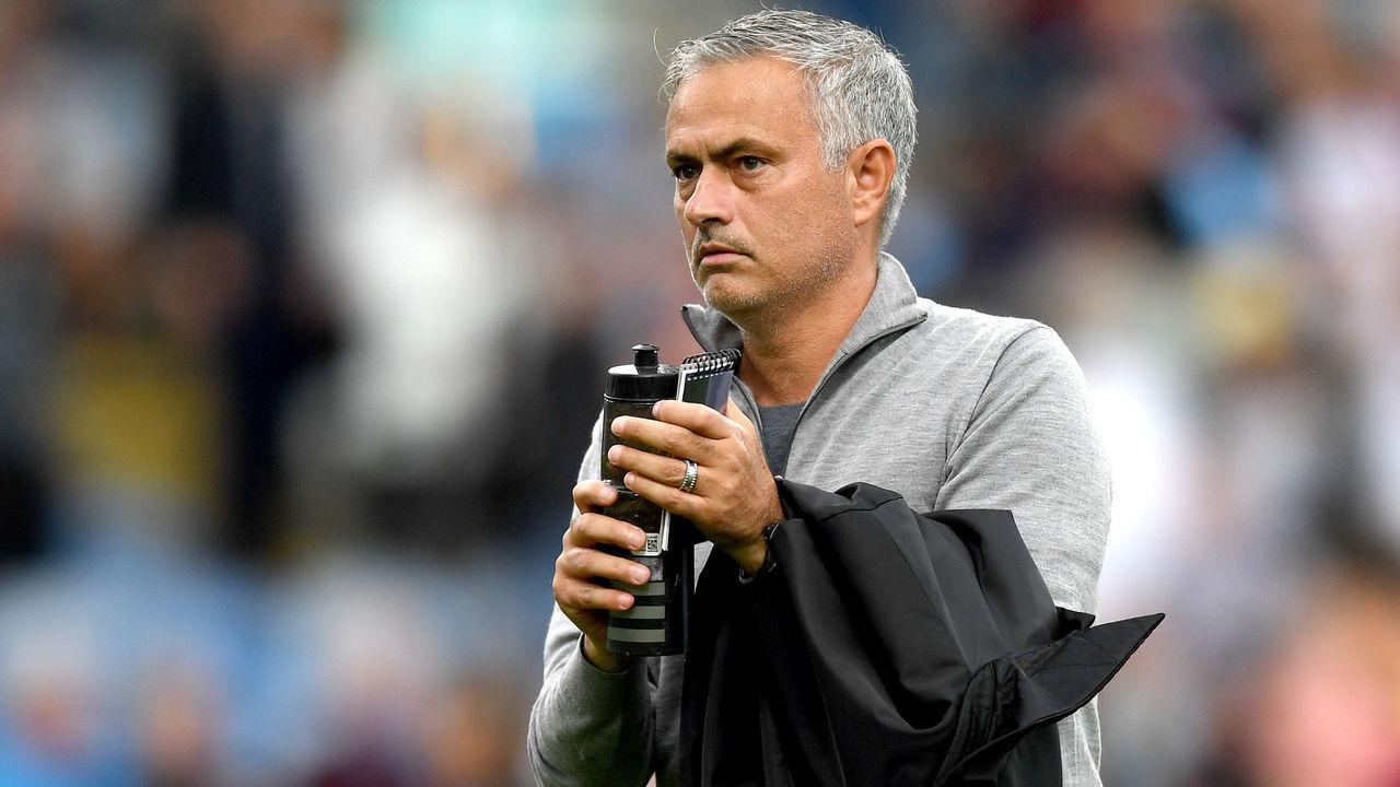 BURNLEY, ENGLAND - SEPTEMBER 02: Jose Mourinho, Manager of Manchester United applauds the travelling fans after the Premier League match between Burnley FC and Manchester United at Turf Moor on September 2, 2018 in Burnley, United Kingdom.