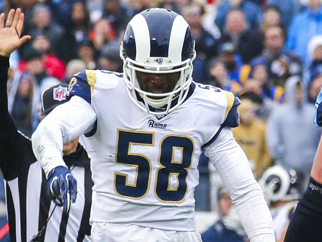 Los Angeles Rams inside linebacker Cory Littleton (58) runs the