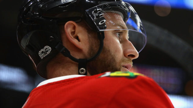 CHICAGO, IL - OCTOBER 05: Cody Franson #11 of the Chicago Blackhawks participates in warm-ups before the season opening game against the Pittsburgh Penguins at the United Center on October 5, 2017 in Chicago, Illinois.
