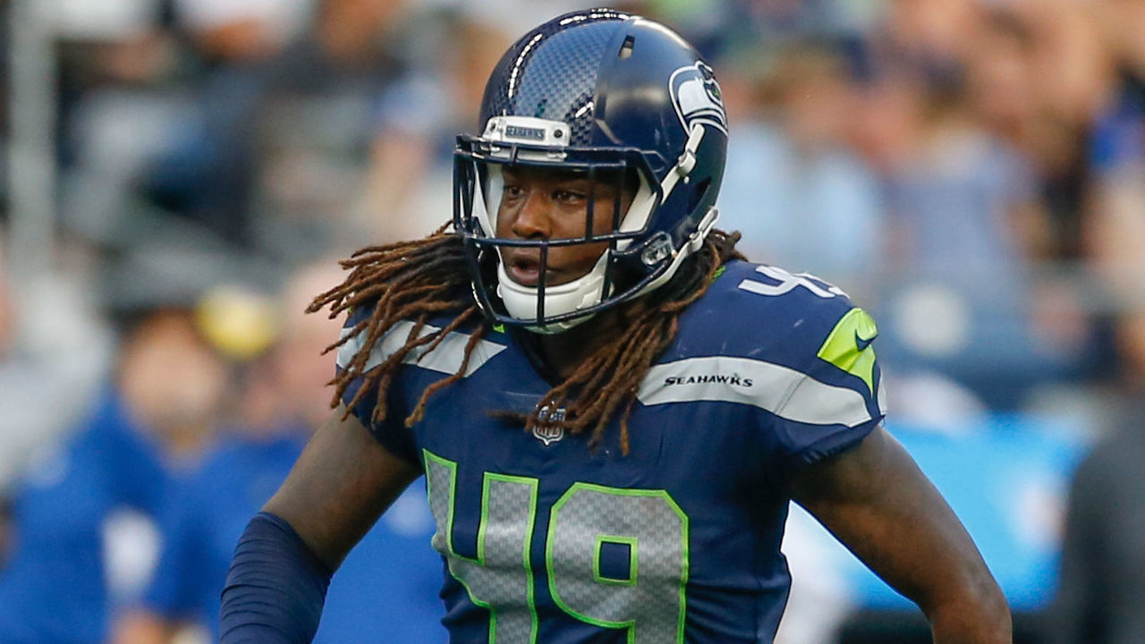 SEATTLE, WA - AUGUST 09: Linebacker Shaquem Griffin #49 of the Seattle Seahawks defends against the Indianapolis Colts at CenturyLink Field on August 9, 2018 in Seattle, Washington.