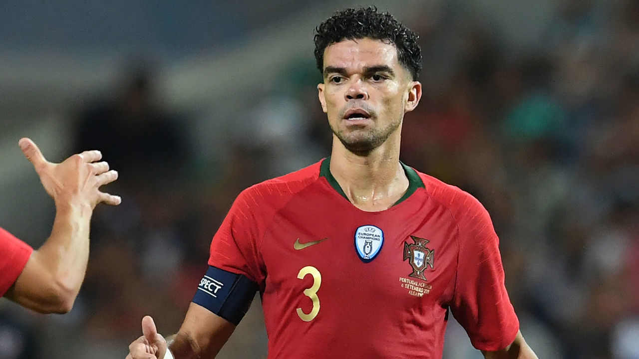Portugal's defender Pepe celebrates after scoring a goal during a friendly football match between Portugal and Croatia at the Algarve stadium in Faro, on September 6, 2018.