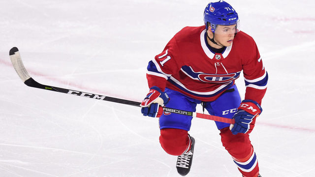LAVAL, QC - SEPTEMBER 07: Montreal Canadiens Prospect Centre Jake Evans (71) skates towards the play during the Ottawa Senators versus the Montreal Canadiens Rookie Showdown game on September 7, 2018, at Place Bell in Laval, QC