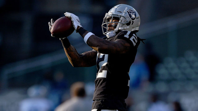 OAKLAND, CA - AUGUST 10: Martavis Bryant #12 of the Oakland Raiders warms up during pregame warm ups prior to the start of a preseason NFL football game against the Detroit Lions at Oakland Alameda Coliseum on August 10, 2018 in Oakland, California.