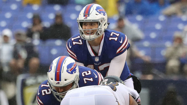 BALTIMORE, MD - SEPTEMBER 9: Josh Allen #17 of the Buffalo Bills waits under center in the third quarter against the Baltimore Ravens at M&T Bank Stadium on September 9, 2018 in Baltimore, Maryland.