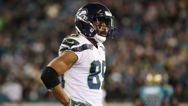 JACKSONVILLE, FL - DECEMBER 10: Doug Baldwin #89 of the Seattle Seahawks waits on the field during the second half of their game against the Jacksonville Jaguars at EverBank Field on December 10, 2017 in Jacksonville, Florida.