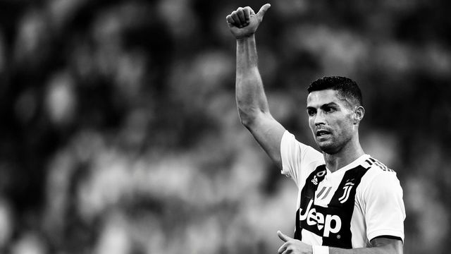 Juventus' Portuguese forward Cristiano Ronaldo gestures during the Italian Serie A football match Juventus vs Lazio on August 25, 2018 at the Allianz Stadium in Turin.