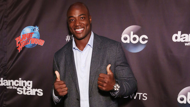 NEW YORK, NY - SEPTEMBER 12: DeMarcus Ware attends Dancing With The Stars Season 27 Cast Reveal Red Carpet At Planet Hollywood Times Square at Planet Hollywood Times Square on September 12, 2018 in New York City.
