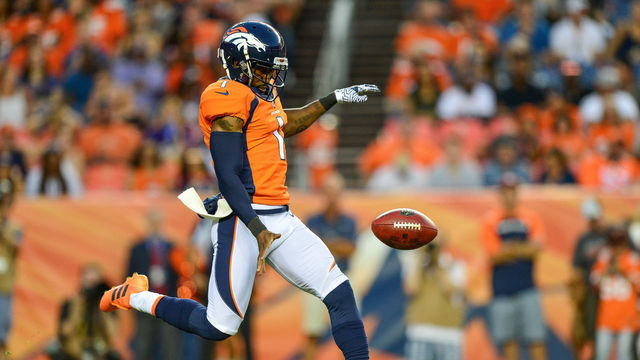 DENVER, CO - AUGUST 11: Punter Marquette King #1 of the Denver Broncos punts in the second quarter against the Minnesota Vikings during an NFL preseason game at Broncos Stadium at Mile High on August 11, 2018 in Denver, Colorado.