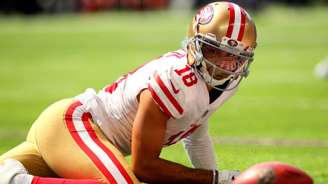 MINNEAPOLIS, MN - SEPTEMBER 09: Dante Pettis #18 of the San Francisco 49ers watches as the ball bounces after an incomplete pass in the second half of the game against the Minnesota Vikings at U.S. Bank Stadium on September 9, 2018 in Minneapolis, Minnesota.