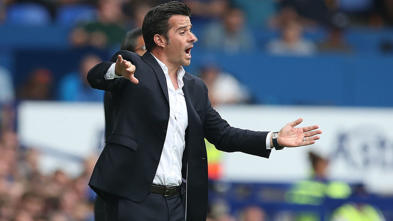 LIVERPOOL, ENGLAND - SEPTEMBER 01: Everton manager Marco Silva is seen during the Premier League match between Everton FC and Huddersfield Town at Goodison Park on September 1, 2018 in Liverpool, United Kingdom.